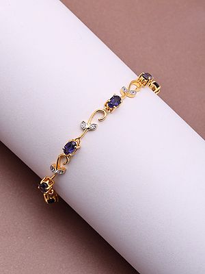 Elegant Sterling Silver Bracelet with Blue Sapphires