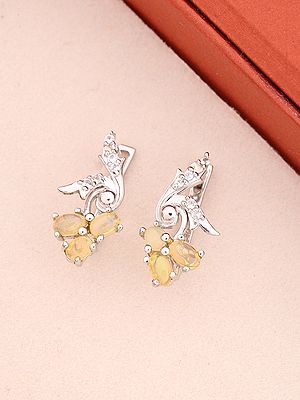 Elegant Sterling Silver Studs with Faceted Ethiopian Opals