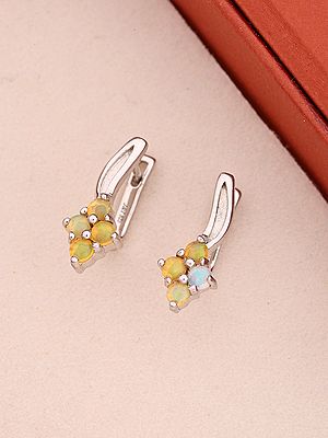 Sterling Silver Earrings with Ethiopian Opals
