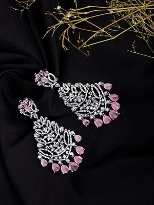 Dazzling Dangle Earrings with Cubic Zirconia and Gemstone Drops