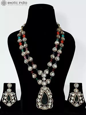 Multicolor Copper And Kundan Stone Studded And Beaded Necklace