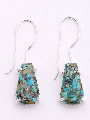 Mexican Copper Turquoise Dangle Earrings