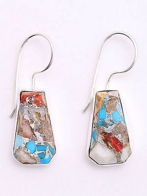 Oyster Copper Turquoise Dangle Earrings