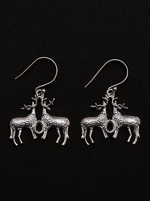 Duet Deer Sterling Silver Dangle Earrings