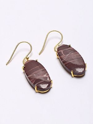 Oval Shape Kona Jasper Hook Earrings