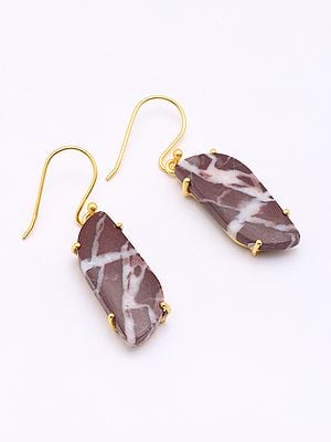 Sterling Silver Earrings with Kona Jasper Gemstone