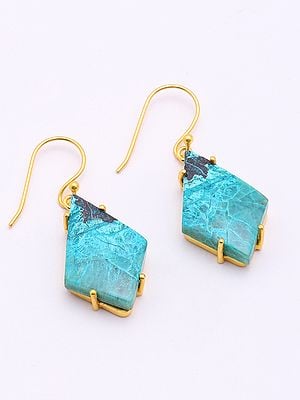 Kite Shaped Chrysocolla Earrings