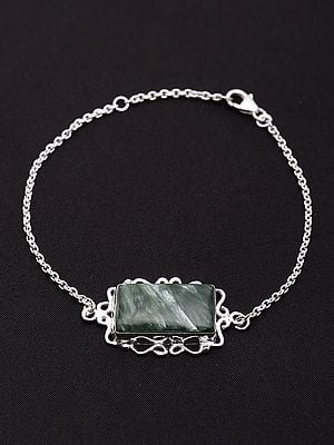 Rectangular Cut Seraphinite Gemstone Bracelet