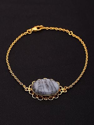 Oval Shape Dendritic Opal Bracelet