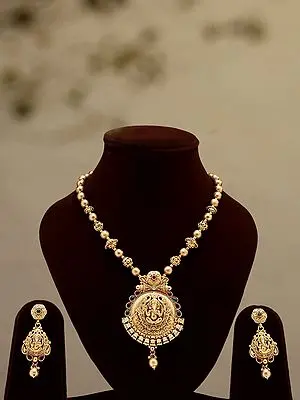 Blessing Lord Ganesha Long Necklace and Earrings Set