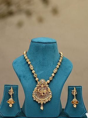 Fluting Krishna Necklace and Earrings Set