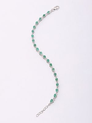 Teardrop Shape Faceted Emerald Tennis Bracelet