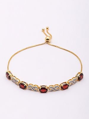 Wraparound Bracelet with Garnet and White Topaz