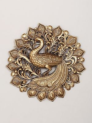 Peacock Brass Brooch