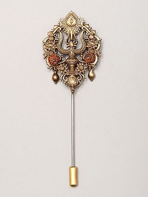 Rudraksha Trishul Lapel Pin