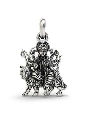 Goddess Durga Sterling Silver Pendant