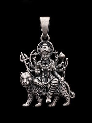 Goddess Durga Sterling Silver Pendant