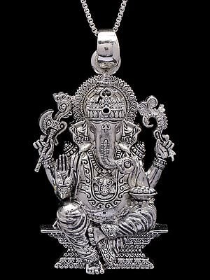 Seated Chaturbhuja Lord Ganesha Pendant