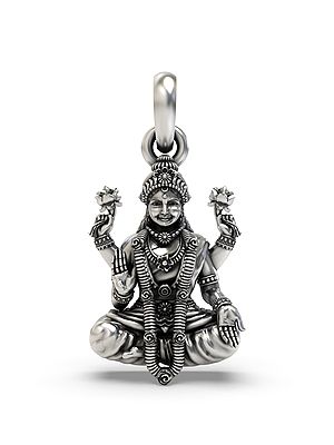 Goddess Lakshmi Seated on Lotus Pendant