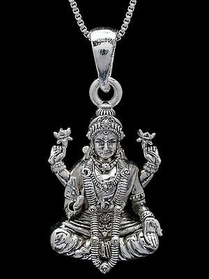 Goddess Lakshmi Seated on Lotus Pendant