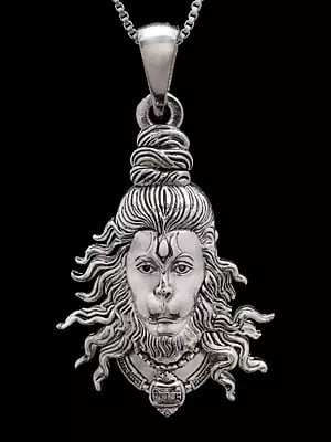 Lord Hanuman Face Sterling Silver Pendant