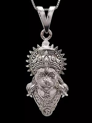 Lord Hanuman Face Sterling Silver Pendant