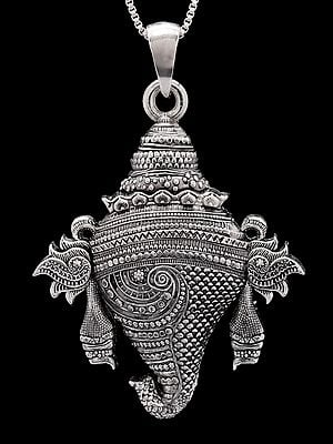 Vishnu Shankh Sterling Silver Pendant