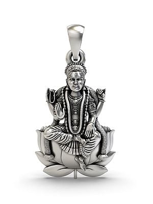 Goddess Lakshmi Seated on Lotus Pendant