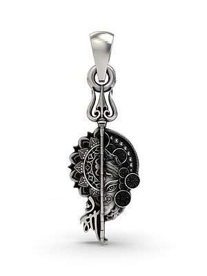 Sterling Silver Durga Maa and Trishul Pendant