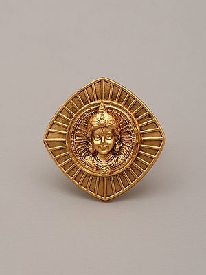 Lord Rama Carved Brass Adjustable Ring
