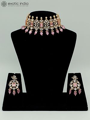 Traditional Choker Set With Matte Finishing And Kundan Stone