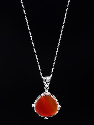 Cabochon Red Sardonyx Gemstone Pendant