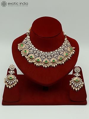 Semi-Bridal Jewelry Set With Stunning Kundan And Beads