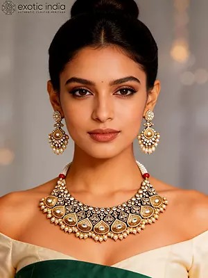 Semi-Bridal Jewelry Set With Stunning Kundan And Beads