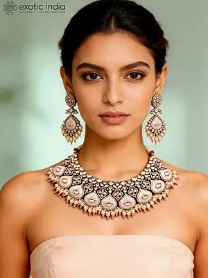 Meenakari Design Jewelry Set With Stunning Kundan And Beads