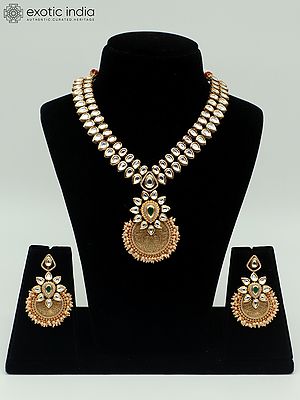 Traditional Necklace Set In Pendant Look With Beautiful Earrings For Women