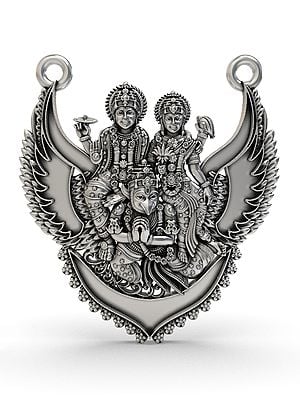 Lord Vishnu and Goddess Lakshmi Riding on Divine Vehicle Garuda Pendant