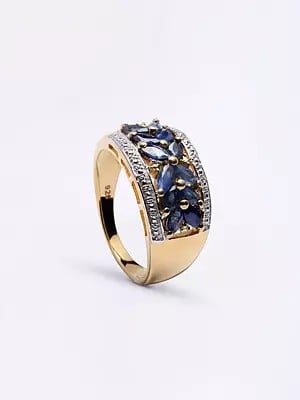 Marquise Cut Blue Sapphire Ring