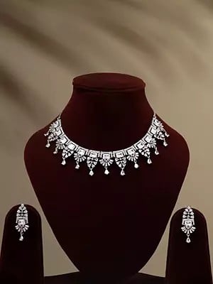 American Diamond Necklace and Earrings Set