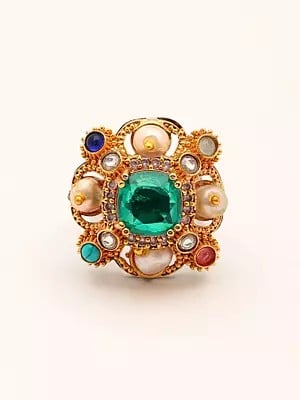 Multicolor Monalisa Stone Studded Ring