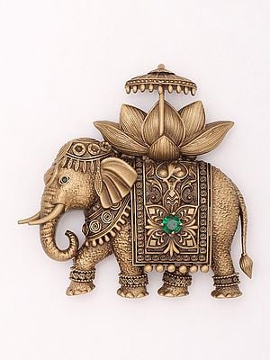 Brass Royal Elephant Brooch