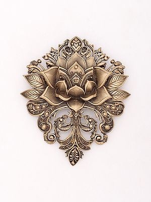 Lotus Filigree Brass Brooch