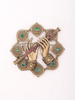 Stone Studded Krishna Murli Brooch