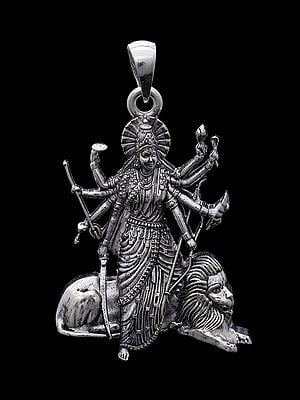 Goddess Durga Sterling Silver Pendant