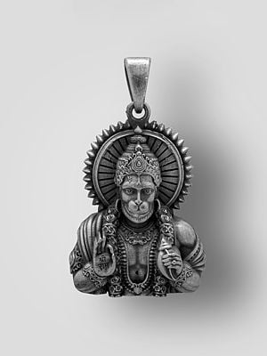 Antique Finish Blessing Lord Hanuman Pendant