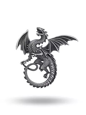 Guardian Dragon Antique Finish Pendant