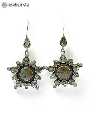 Star Design Royston Turquoise Hook Earrings