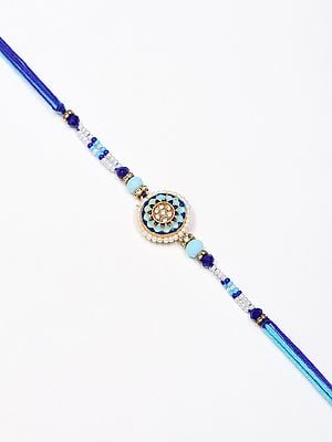 Floral Meenakari Design Enamelled Rakhi