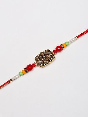 Blessing Lord Ganesha Rakhi with Beads