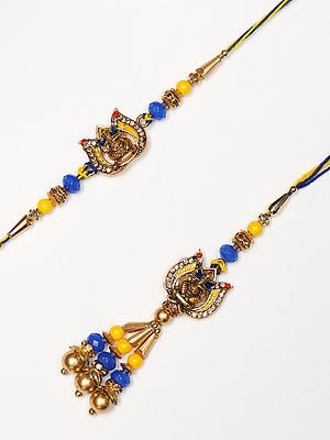 Lord Ganesha Lotus Design Bhaiya Bhabhi Rakhi